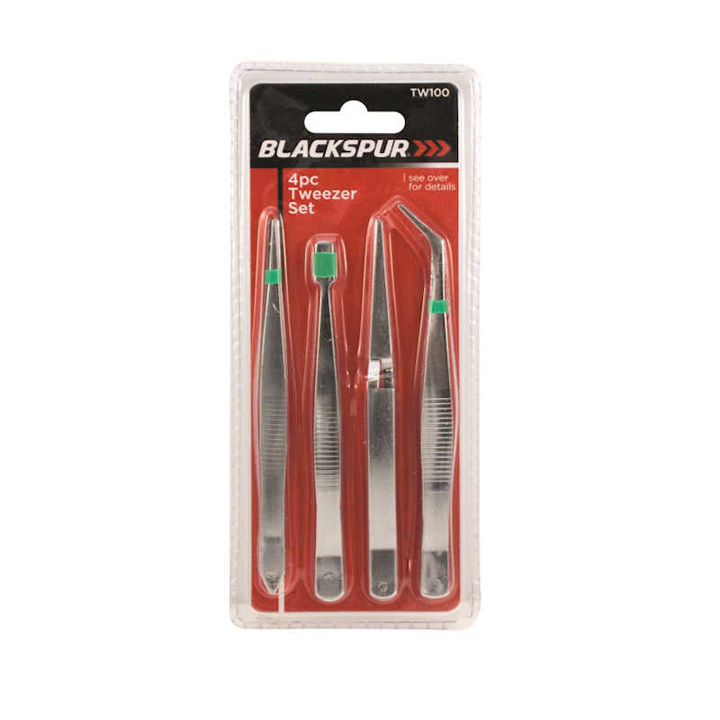 Blackspur 4pc Tweezer Set