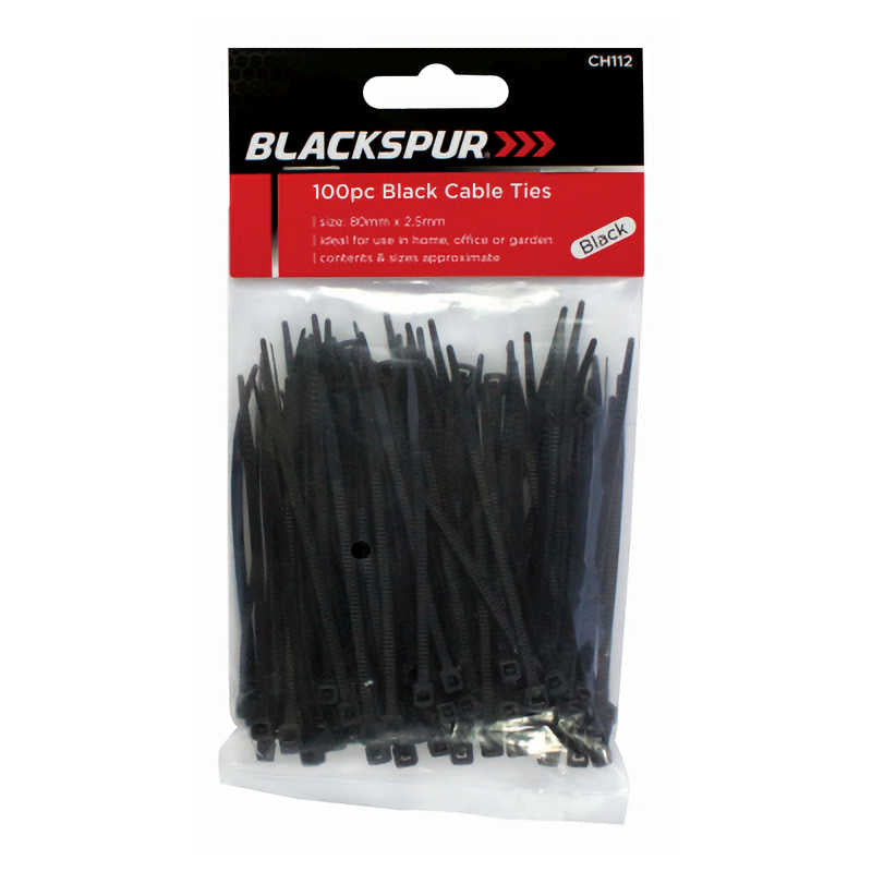 Blackspur 100pc Black Cable Ties
