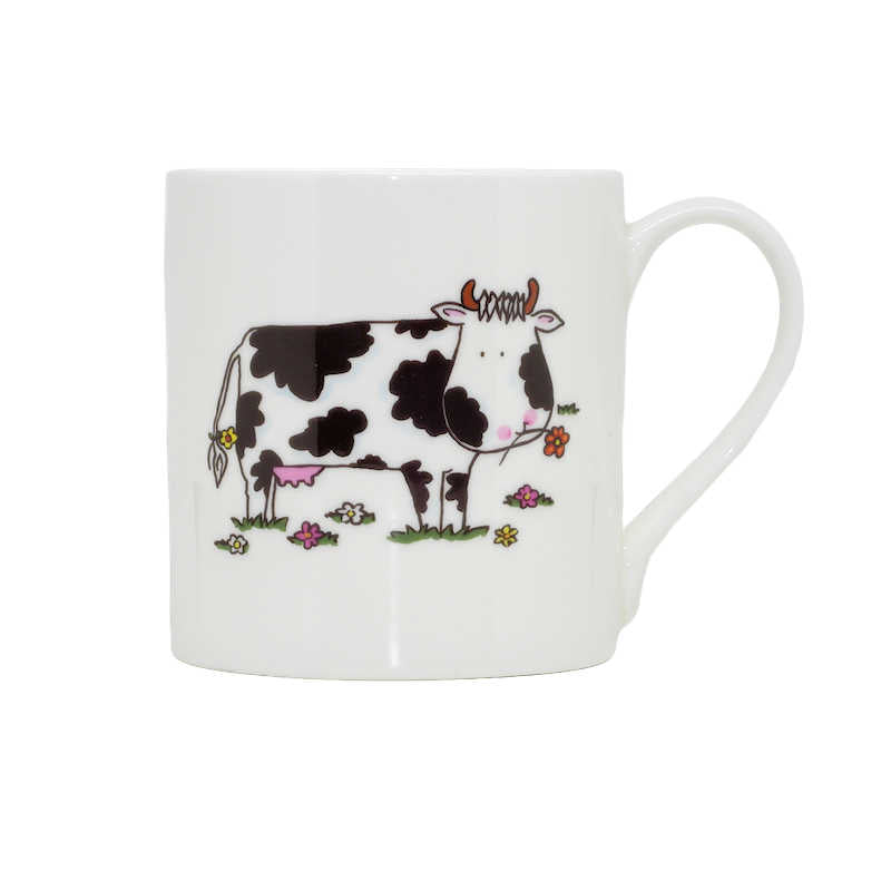 Funky Cow Bone China Decorated Mug