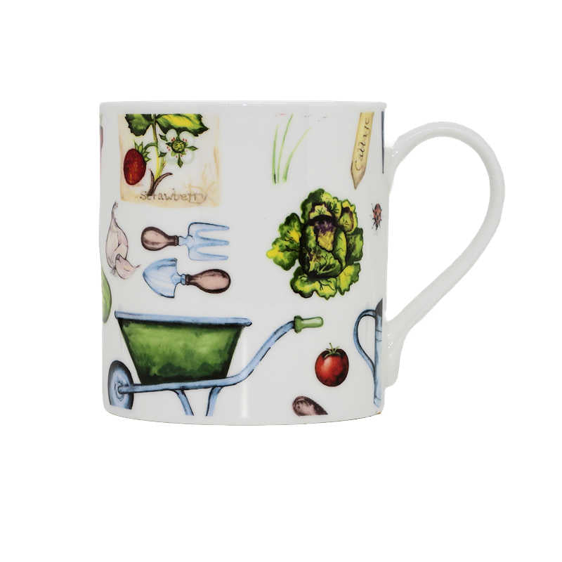 Gardening Bone China Decorated Mug