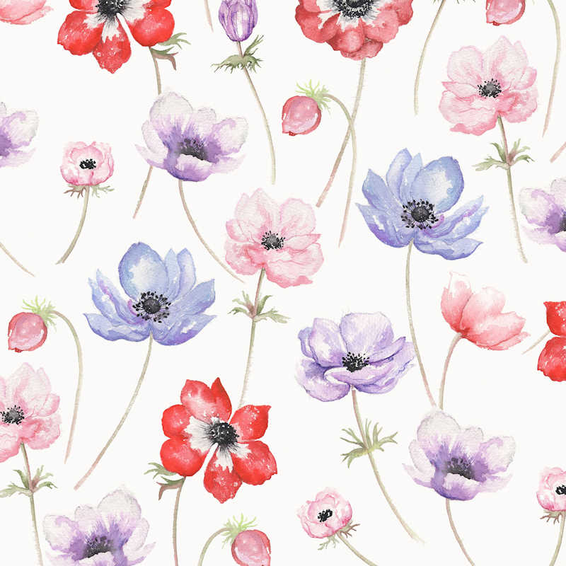 Pastel Anemone Bone China Decorated Mug