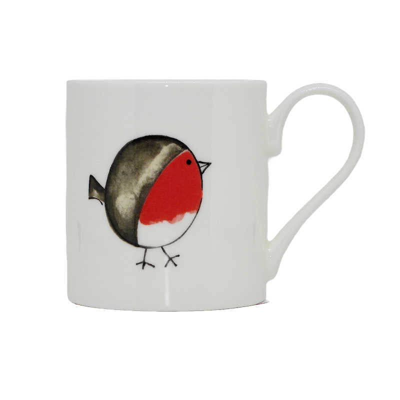 Funky Robin Bone China Decorated Mug