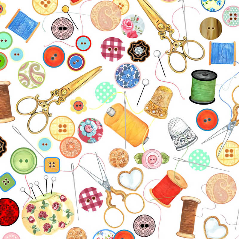 Sewing Bone China Decorated Mug