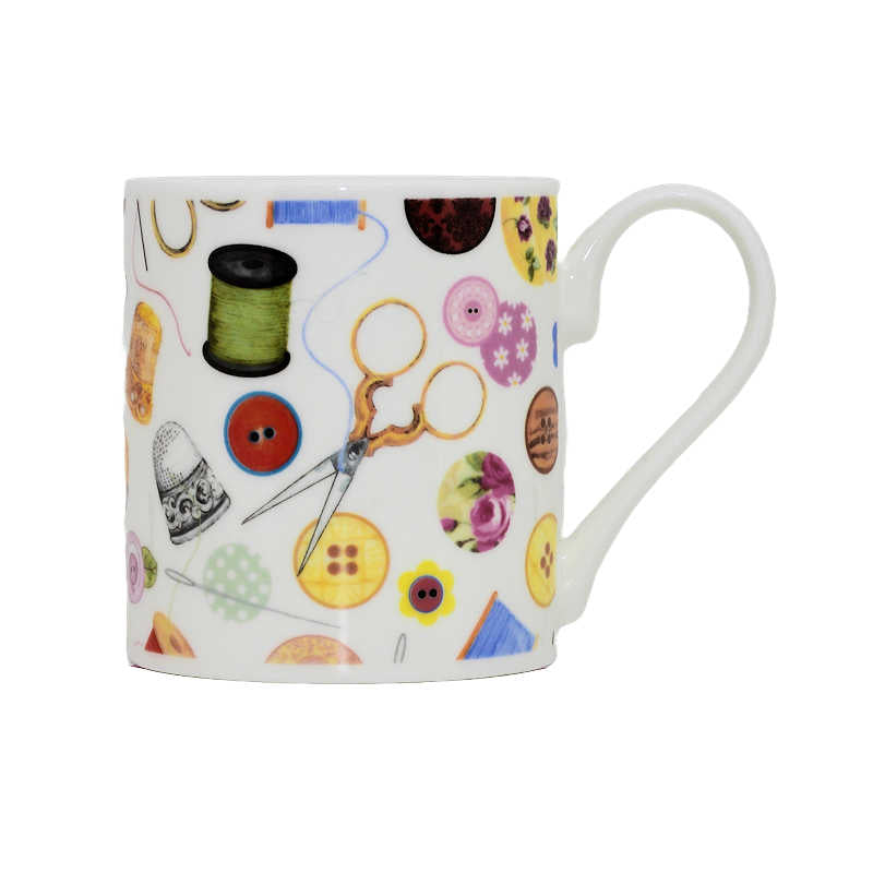 Sewing Bone China Decorated Mug