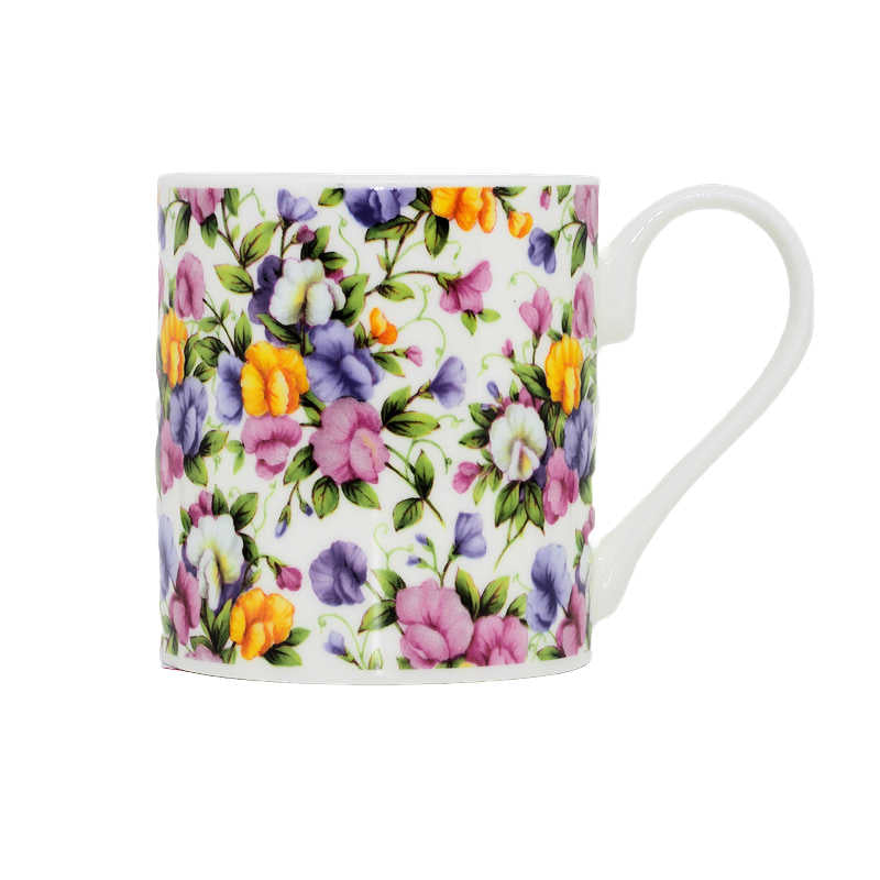 Sweet Pea Chintz Bone China Decorated Mug