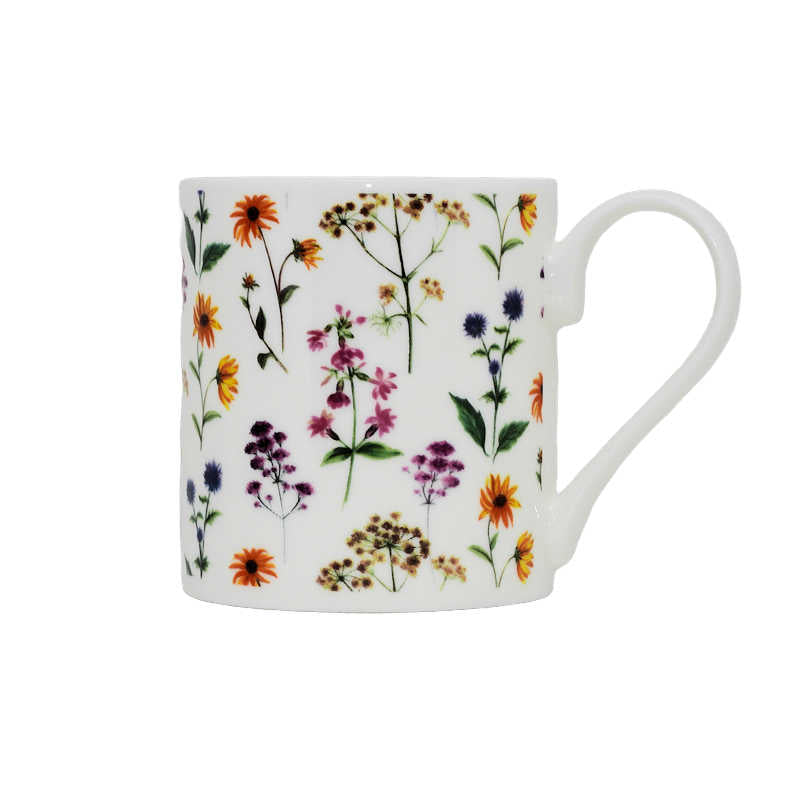 Wildflower Bone China Decorated Mug