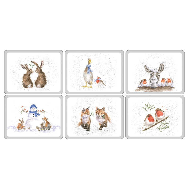Pimpernel Wrendale Designs Christmas Coasters/Placemats (Set of 6)