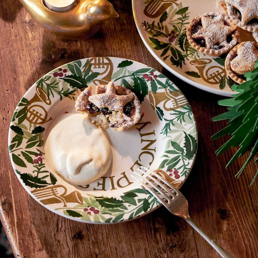 Emma Bridgewater Bring In The Green Mince Pies 8.5 Inch Plate