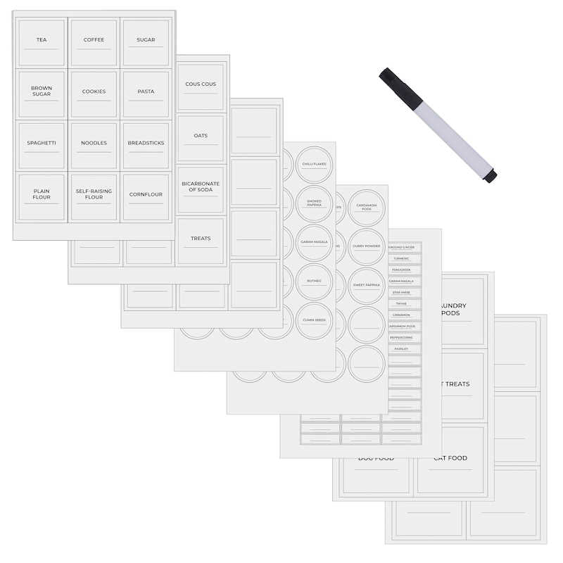 Kilner Set of 8 Pantry Labels with Pen