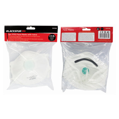 Blackspur 3Pc Face Masks With Valve