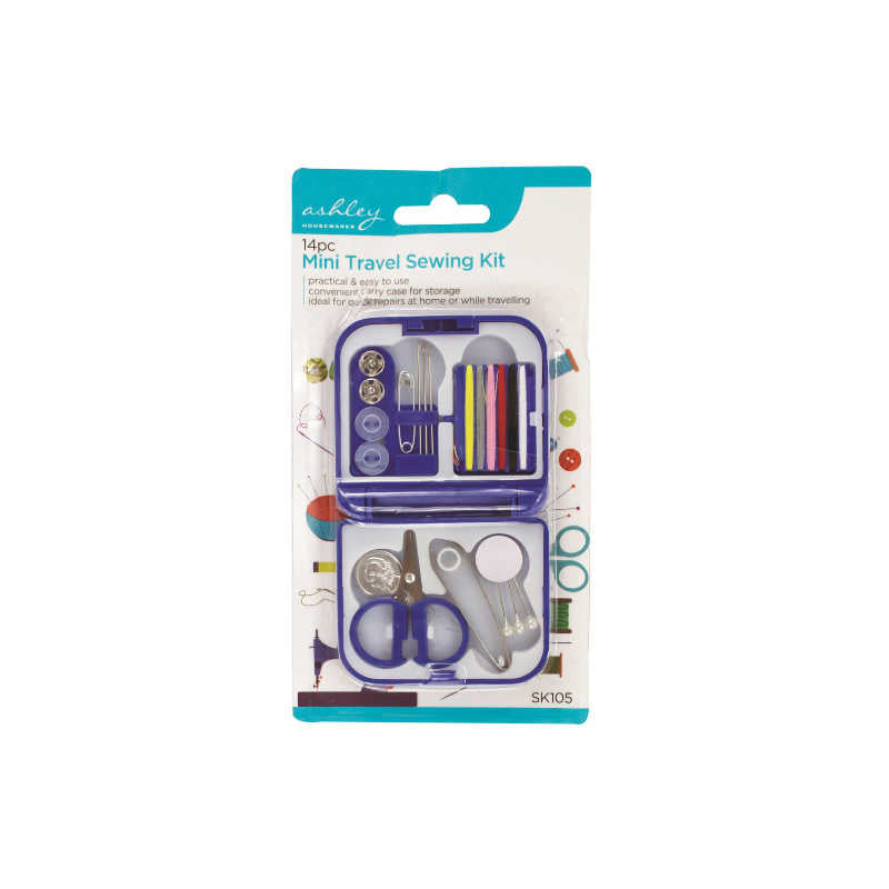 Ashley Housewares 14pc Mini Travel Sewing Kit