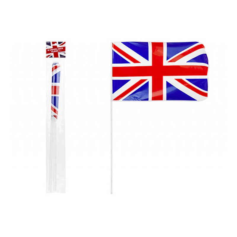 4 Union Jack Plastic Flag