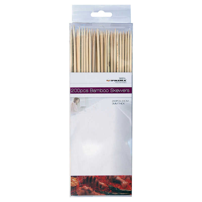 Prima 20cm Bamboo Skewers (200 Pack)