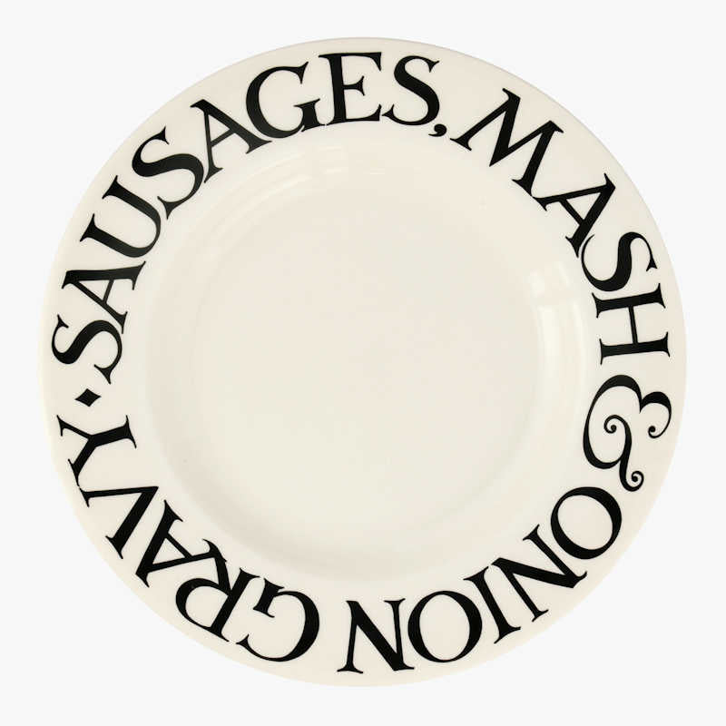 Emma Bridgewater Black Toast Sausages & Onion Gravy 10.5" Plate