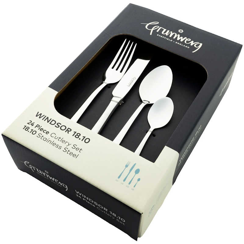 Grunwerg Windsor Carded Cuillère à servir à fentes, acier inoxydable 18 Grunwerg Windsor Carded Cuillère à servir à fentes, acier inoxydable 18