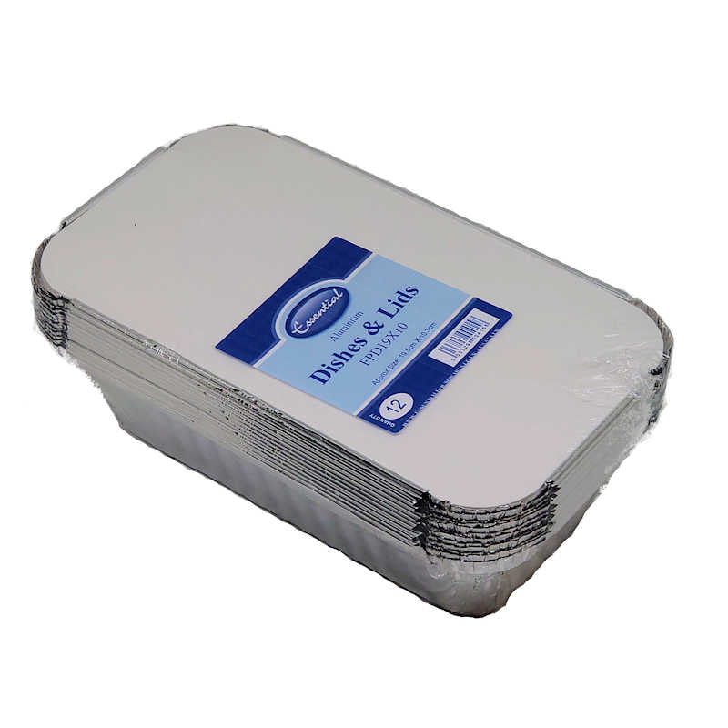 Essential Housewares Aluminium Dishes and Lids (Assorted Sizes)