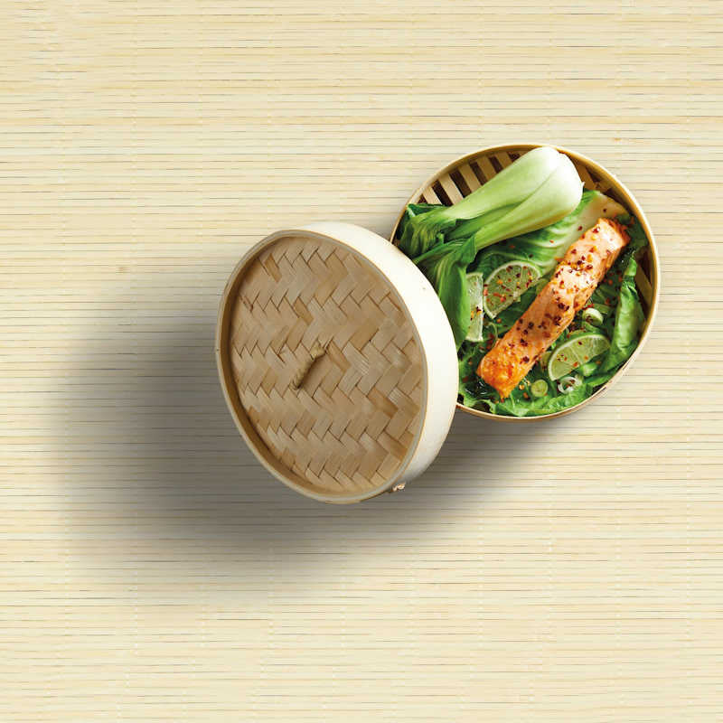 KitchenCraft World of Flavours Oriental Medium Two Tier Bamboo Steamer and Lid