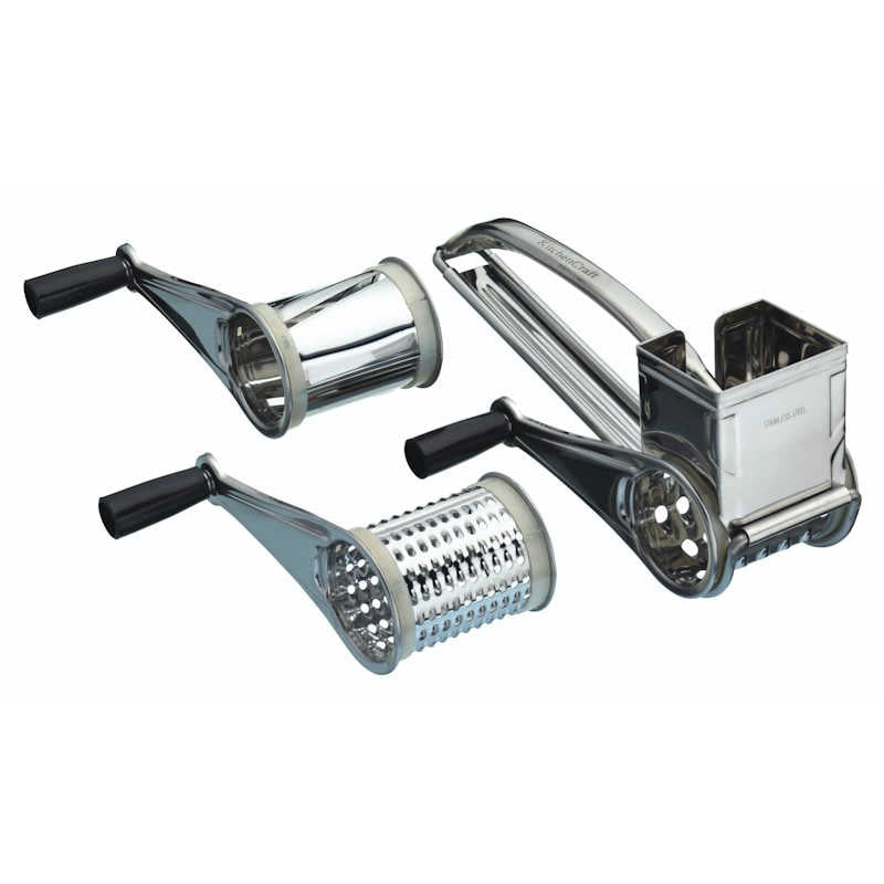 KitchenCraft Stainless Steel Rotary Grater With Three Drums