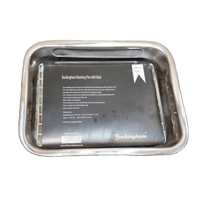 Buckingham Stainless Steel Roasting Pan with Rack (Assorted Sizes)