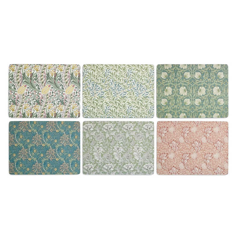 Pimpernel Set of 6 Morris & Co. Floral Coasters/Placemats