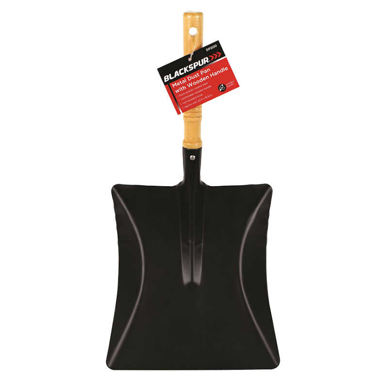 Blackspur Metal Dustpan with Wooden Handle