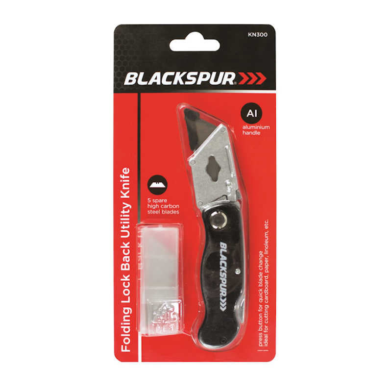 Blackspur Folding Lock-Back Utility Knife