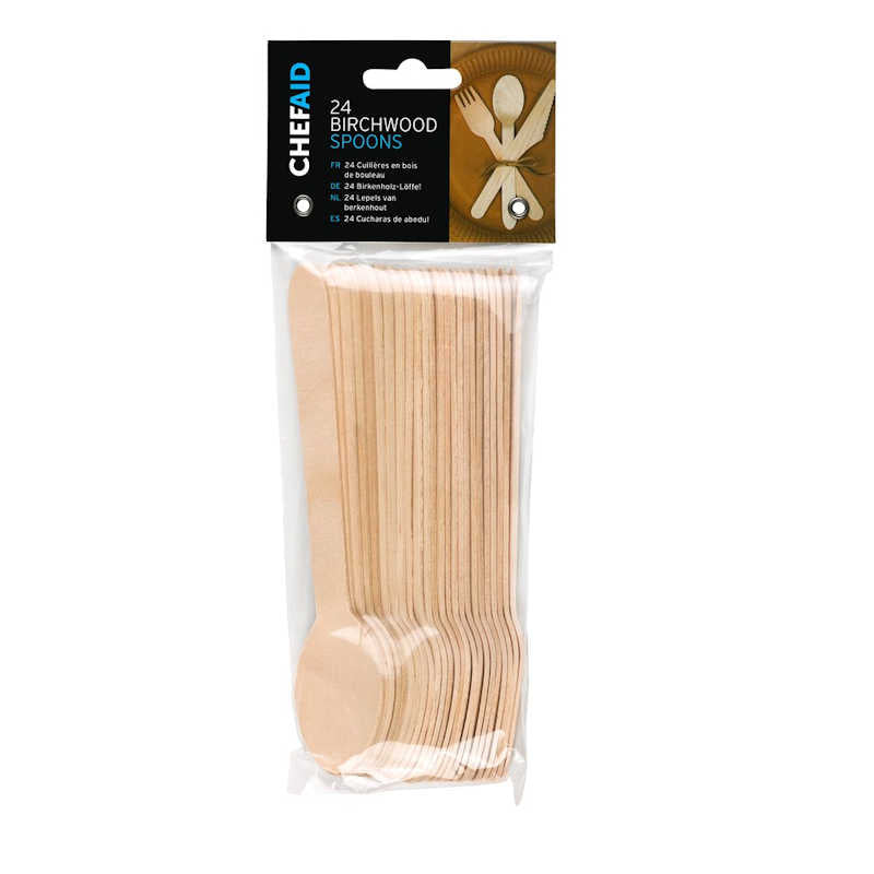 Chef Aid Birchwood Disposable Spoons