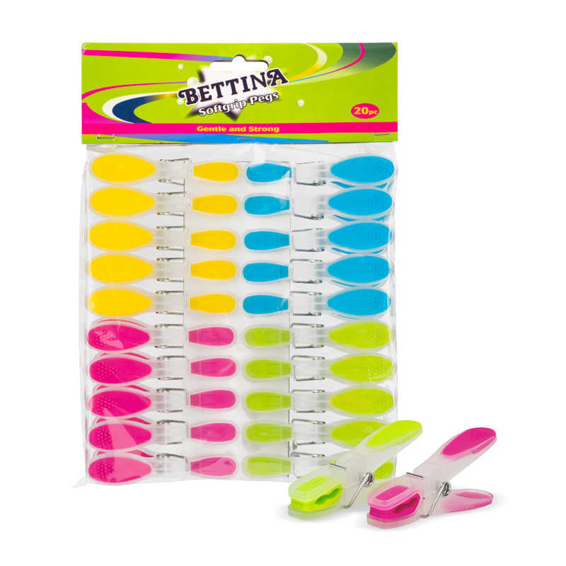 Bettina 20pc Soft Grip Pegs