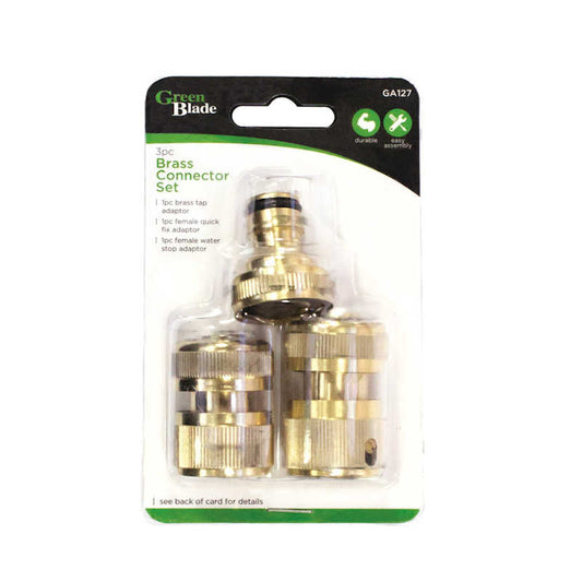 Green Blade 3pc Brass Connector Set