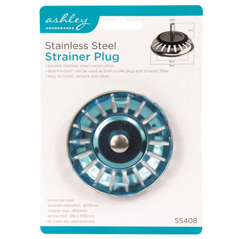 Ashley Housewares Stainless Steel Strainer Plug
