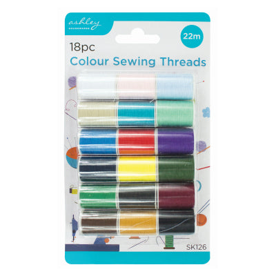 18PC COLOUR SEWING THREAD