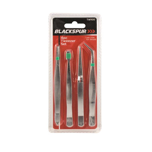 Blackspur 4pc Tweezer Set