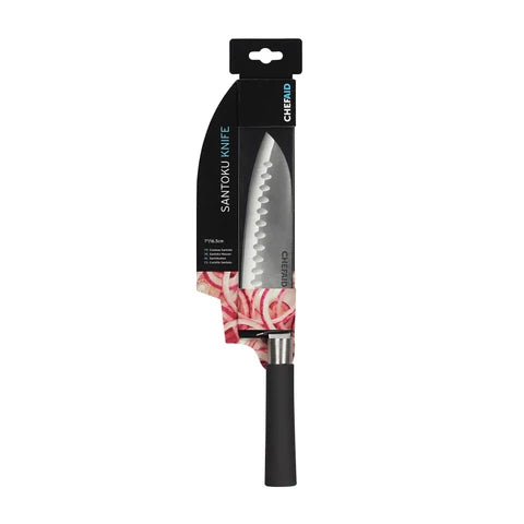 Chef Aid 7 Inch Santoku Knife with Soft Grip Handle