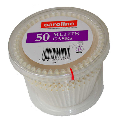 Caroline 50 White Muffin Cases