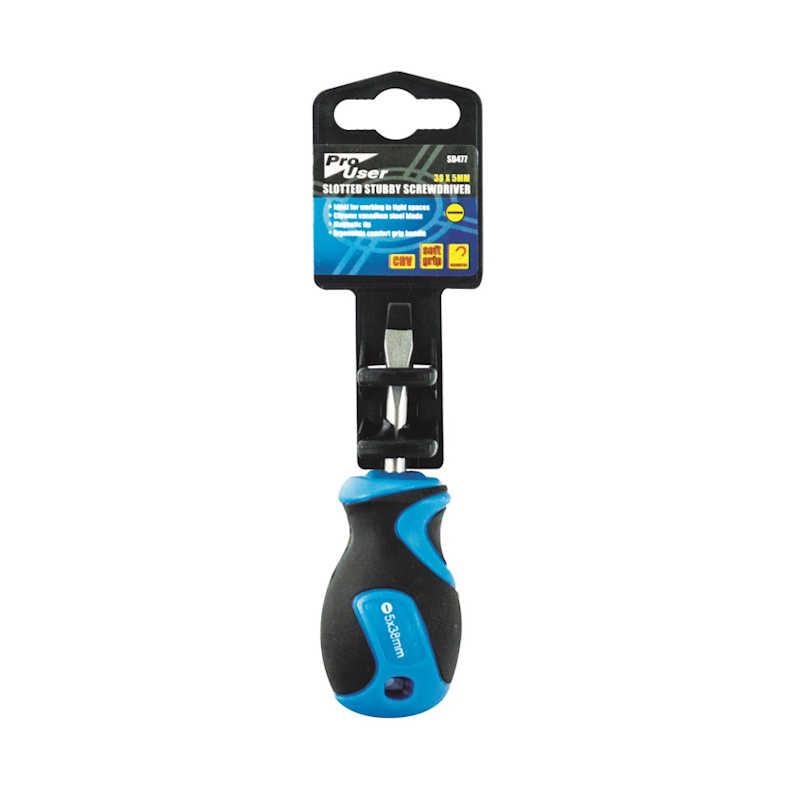 Pro User 38x5mm Slotted Stubby Screwdriver