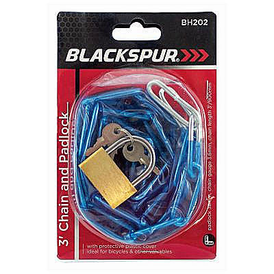 Blackspur 3' X 3.6MM Chain & Padlock