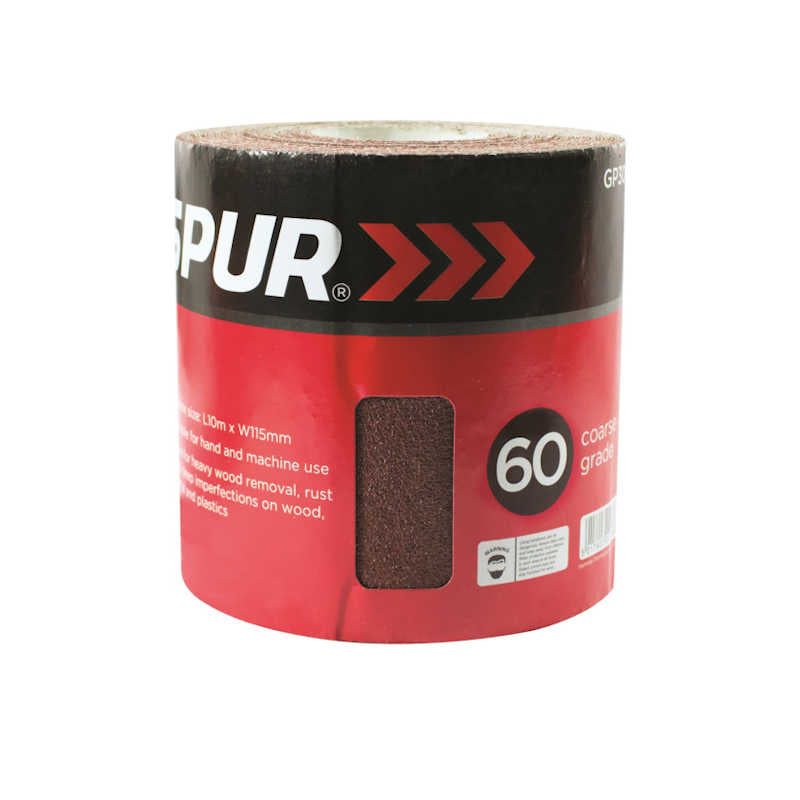 Blackspur 10m Aluminium Oxide Finishing Paper Grade 60