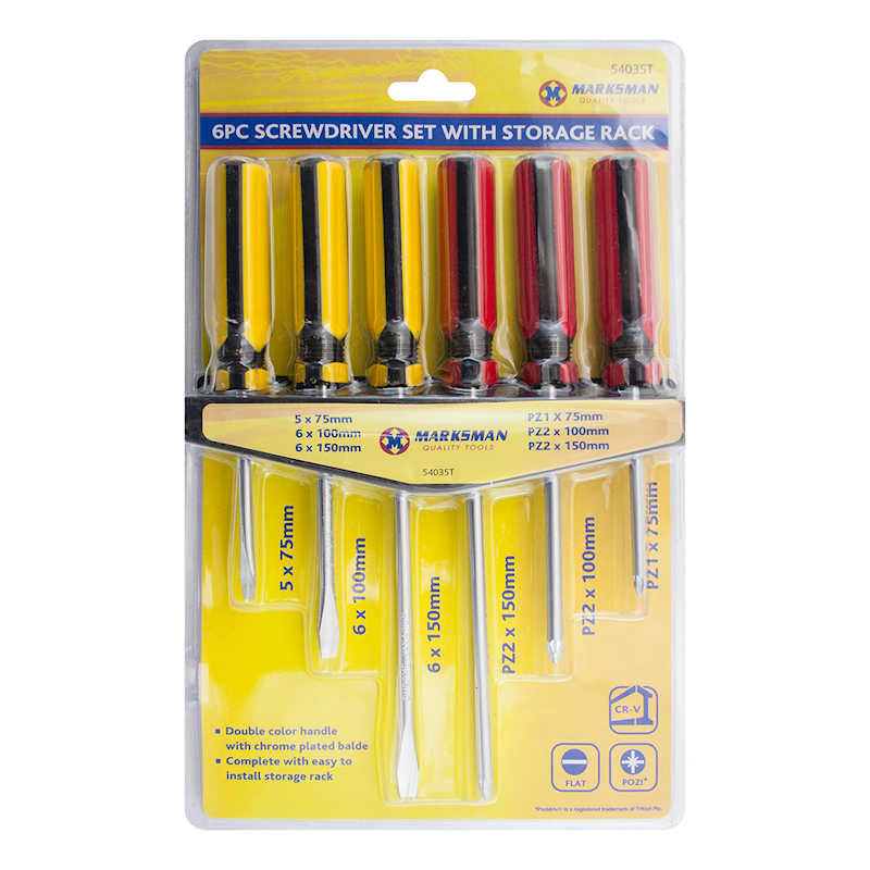 Marksman 6pc Screwdriver Set with Storage Rack