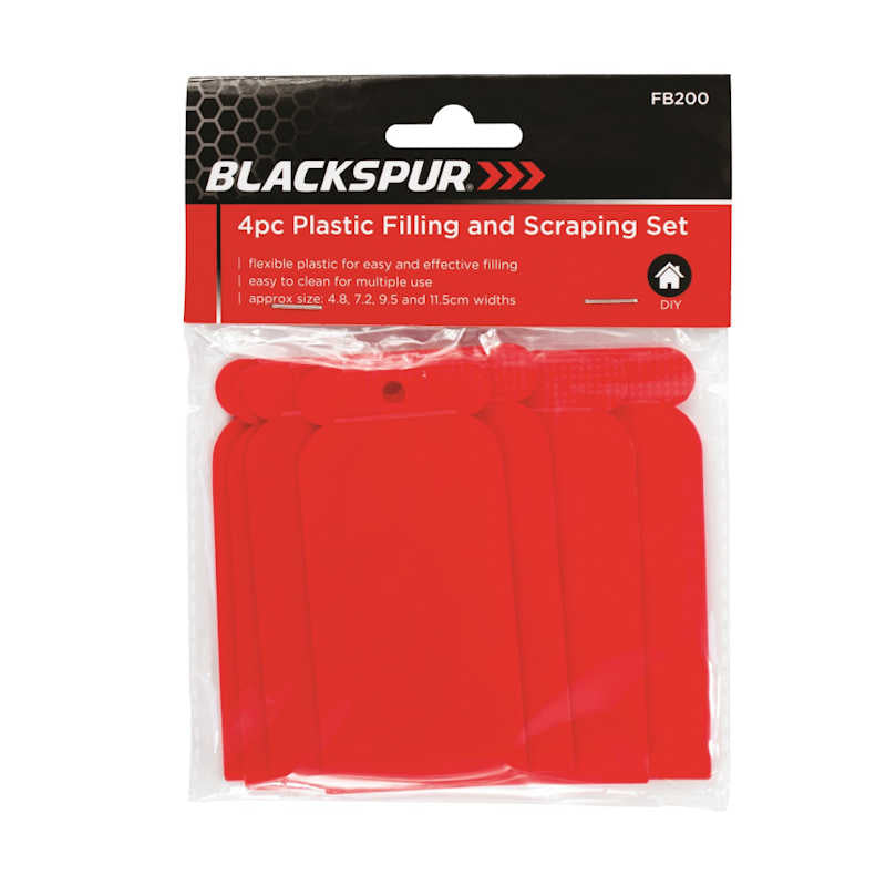 Blackspur 4pc Plastic Filling & Scraping Set