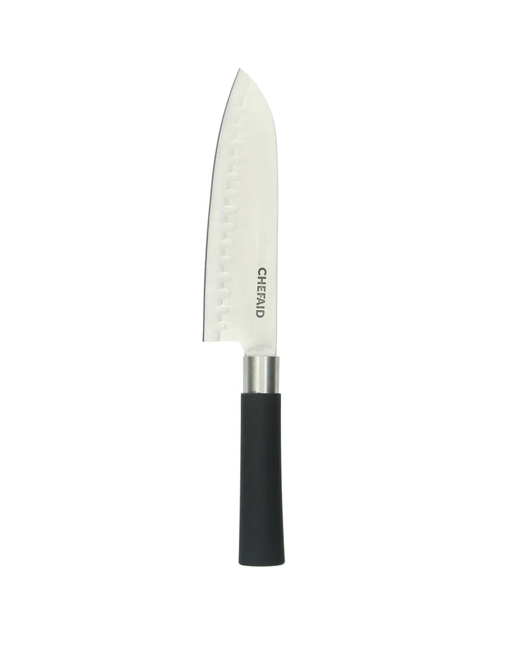 Chef Aid 7 Inch Santoku Knife with Soft Grip Handle