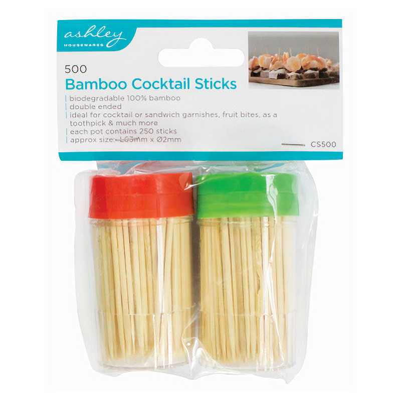 Ashley Housewares 500pc Bamboo Cocktail Sticks