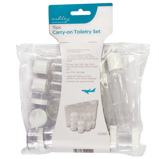 Ashley Housewares 15pc Carry-On Toiletry Set