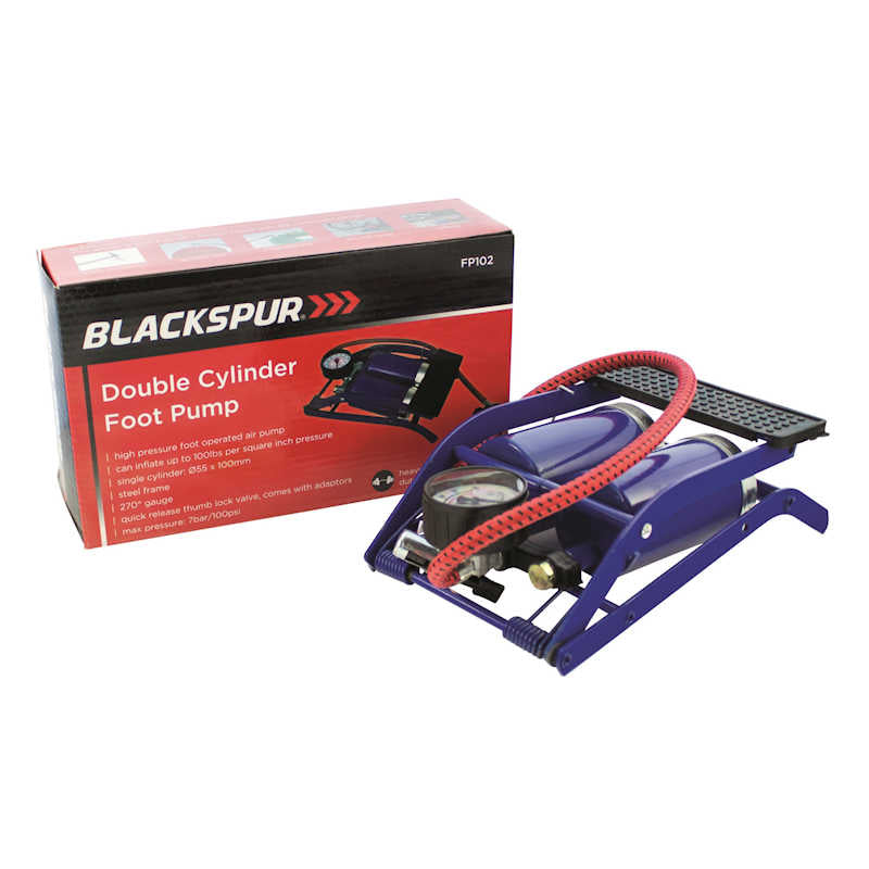Blackspur Double Cylinder Foot Pump