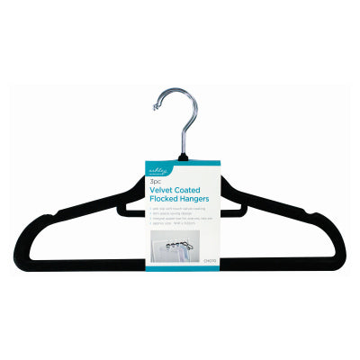 Velvet Flocked Coat Hangers 3pc