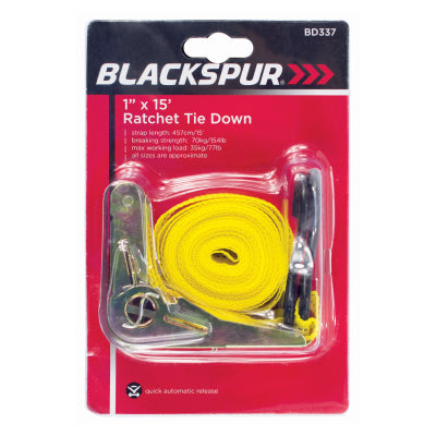 Blackspur 1'X15" Ratchet Tie Down