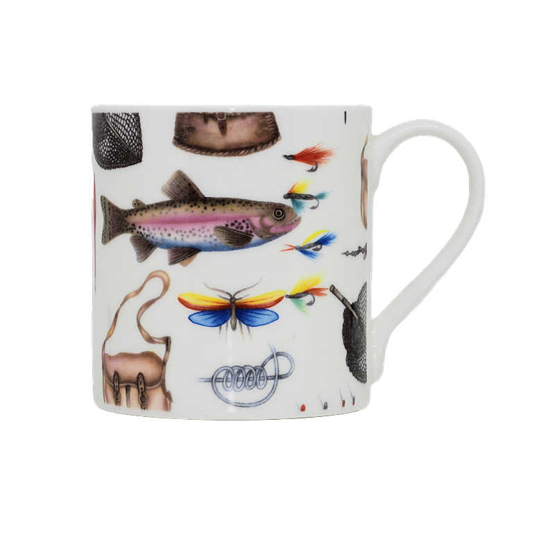 Fishing Bone China Decorated Mug