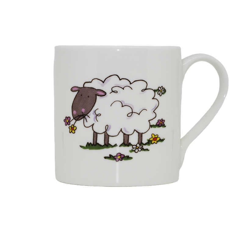 Funky Sheep Bone China Decorated Mug