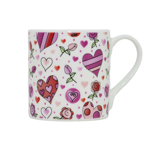 Hearts & Roses Bone China Decorated Mug