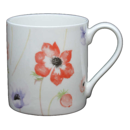 Pastel Anemone Bone China Decorated Mug