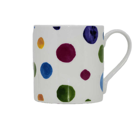 Multi-Colour Dot Bone China Decorated Mug
